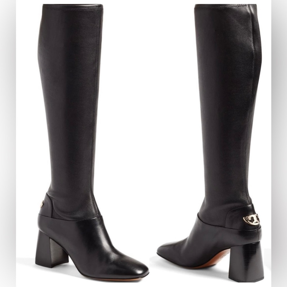 TORY BURCH KNEE HIGH BOOTS-SIDNEY 70MM BOOT MISA CALF/ STRETCH NAPPA